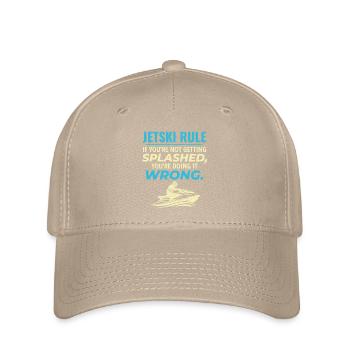 Jetski Humor Ocean Waves Splash Rider  - Flexfit Cap - khaki - Front