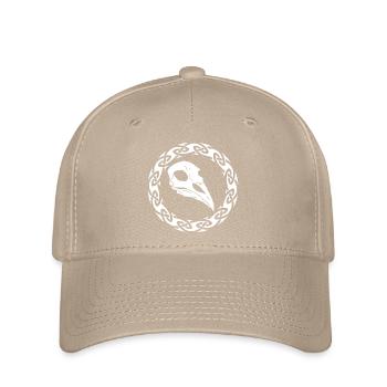 Weißer Wikinger Rabe Schädel - Flexfit Cap - Khaki - Vorne