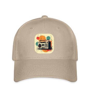 Retro Ghetto Blaster T Shirt - Flexfit Cap - khaki - Front