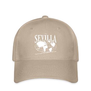 Carte du monde vintage avec le nom de la ville de Séville - Casquette Flexfit - kaki - Devant