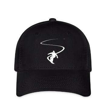Snowboarder Slalom Tiefschnee Abfahrt Snowboard - Flexfit Cap - Schwarz - Vorne