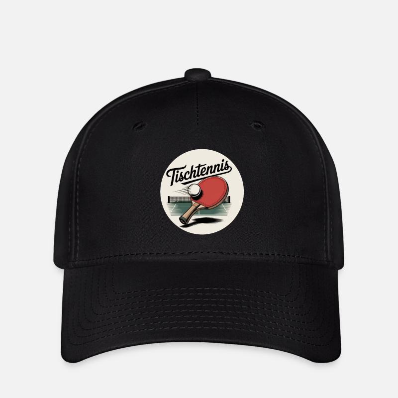 Table Tennis Retro Racket - Flexfit Cap - black