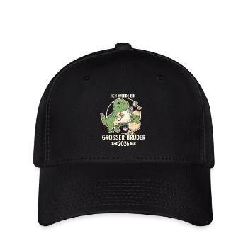 Großer Bruder 2026 Ei Baby Dino Dinosaurier - Flexfit Cap - Schwarz - Vorne