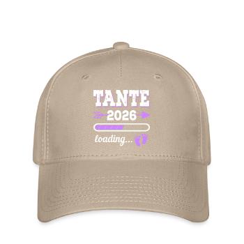 Tante 2026 Loading Schwangerschaft Geschenkidee - Flexfit Cap - Khaki - Vorne