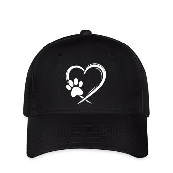 Herz Pfote - Flexfit Cap - Schwarz - Vorne