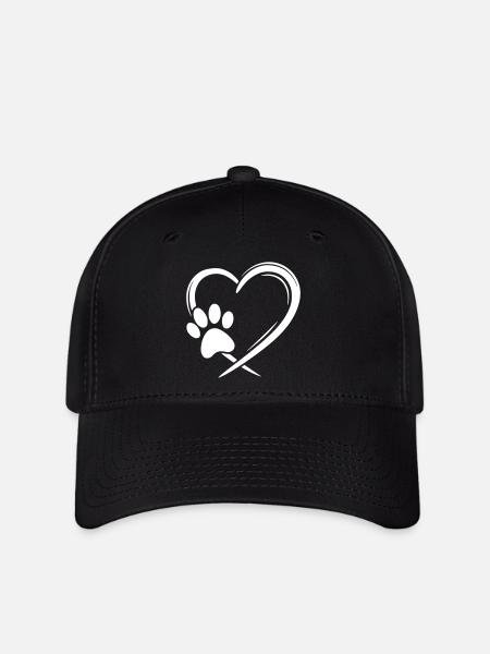Herz Pfote - Flexfit Cap - Schwarz