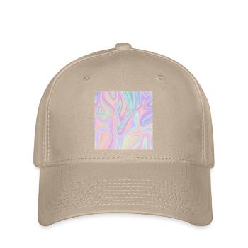 Irideszierende Abstrakte Liquid Pastel Muster - Flexfit Cap - Khaki - Vorne