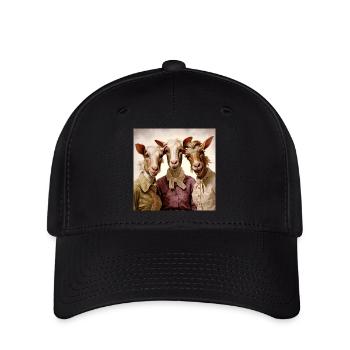 Trio rétro de chèvres dans le style vintage - Casquette Flexfit - noir - Devant