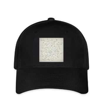 Abstraktes neuronales Netzwerk - Flexfit Cap - Schwarz - Vorne