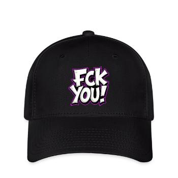 FCK YOU lettering provocative statement - Flexfit Cap - black - Front