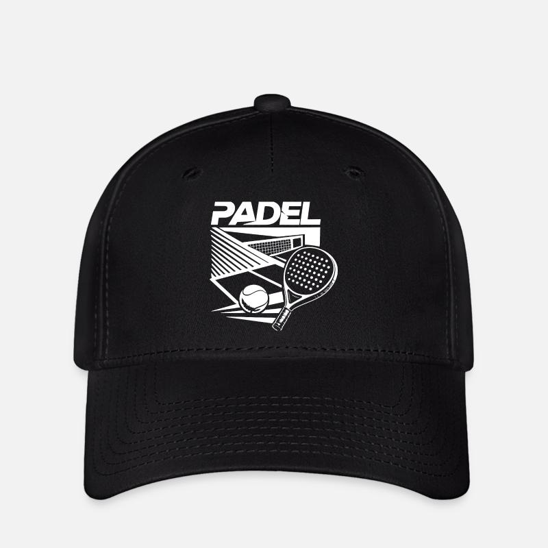 Padelplatz & Schläger – Design Sport White - Flexfit Cap - Schwarz