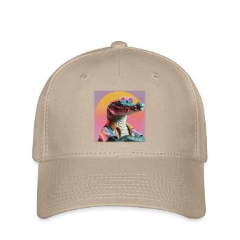 Retro Krokodil – Cooles Vintage Hawaii Design - Flexfit Cap - Khaki - Vorne