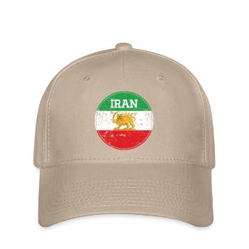 Emblème Lion Iran Vintage Rond - Casquette Flexfit - kaki - Devant