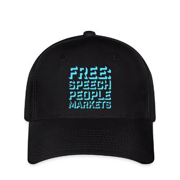 Free Speech Markets People Libertarian Freedom Logo - Flexfit Cap - black - Front