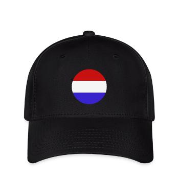 Drapeau rond des Pays-Bas - Casquette Flexfit - noir - Devant