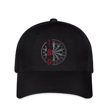 Darts 180 Vintage Dartboard - Flexfit Cap - black - Front