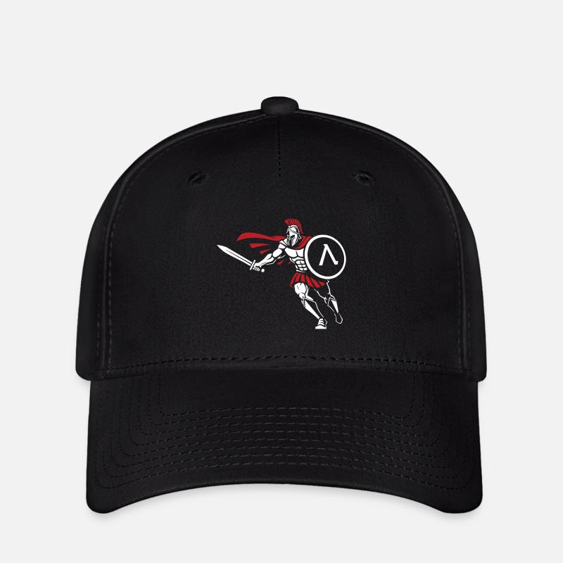 Spartan Attack Sword Shield Spartan Mascot - Flexfit Cap - black