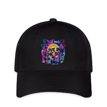 80s Retro Neon Party - Flexfit Cap - black - Front