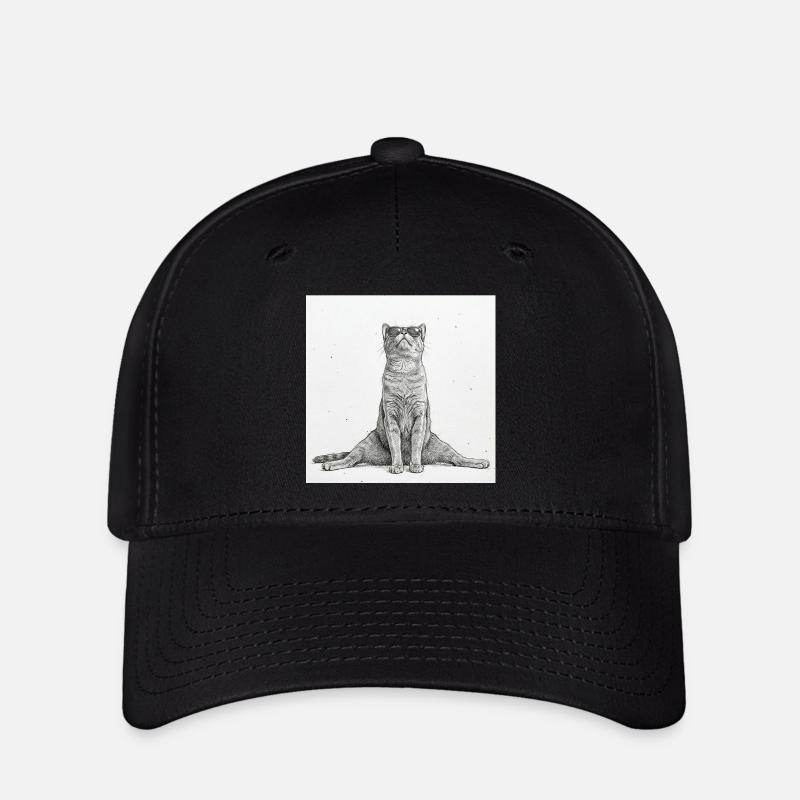 Coole Katze Yoga Spagat - Flexfit Cap - Schwarz