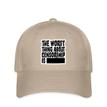 The Worst Thing About Censorship Is Lustig Ironie - Flexfit Cap - Khaki - Vorne