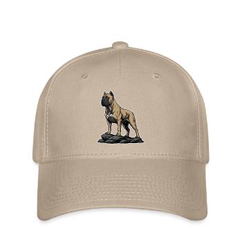Chien Cane Corso sur Rocher Portrait Puissant - Casquette Flexfit - kaki - Devant