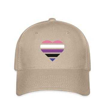 Pride Flag Heart · Genderfluid - Flexfit Cap - khaki - Front