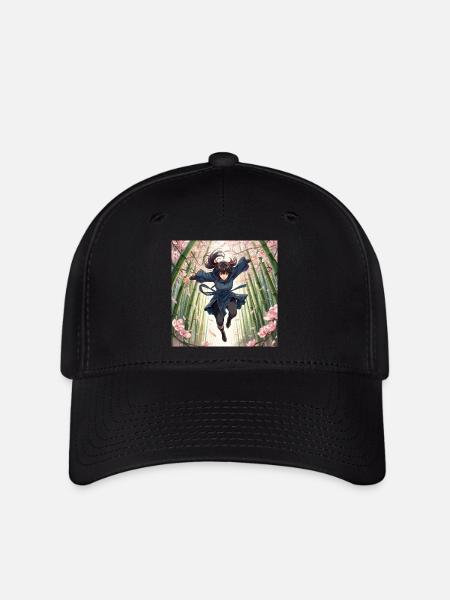 Bamboo heroine in the cherry blossom path - Flexfit Cap - black