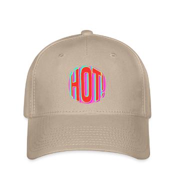 Neon Hot Retro Schriftzug - Flexfit Cap - Khaki - Vorne