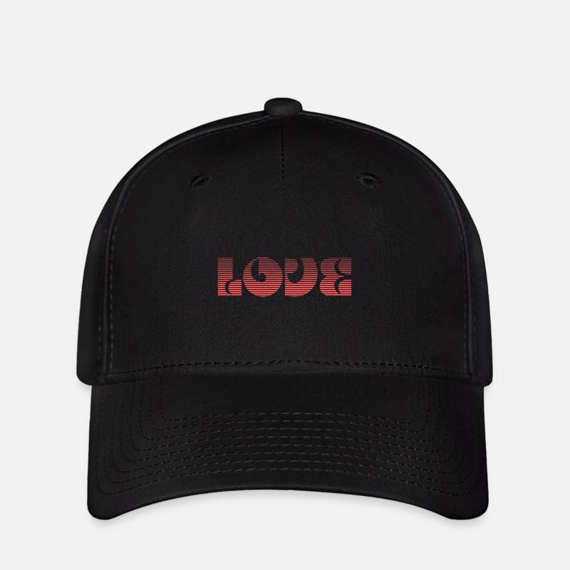 LOVE - Flexfit Cap - Schwarz