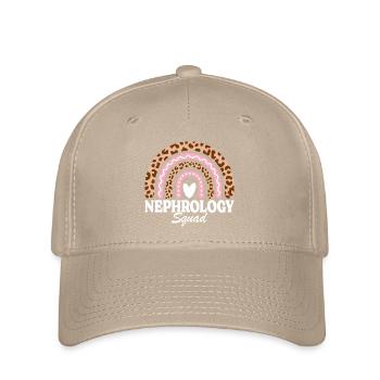 Regenbogen-Nephrologie-Krankenschwester-Team - Flexfit Cap - Khaki - Vorne