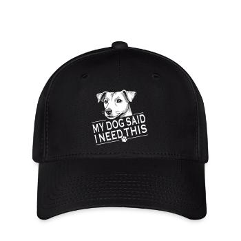Jack Russell Hund Line-Art My Dog Said I Need this - Flexfit Cap - Schwarz - Vorne