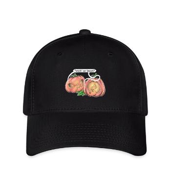 Zwei süße Kürbisse, die Trick sagen! Oder Leckerli? - Flexfit Cap - Schwarz - Vorne