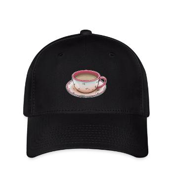 Tasse Kaffee - Flexfit Cap - Schwarz - Vorne