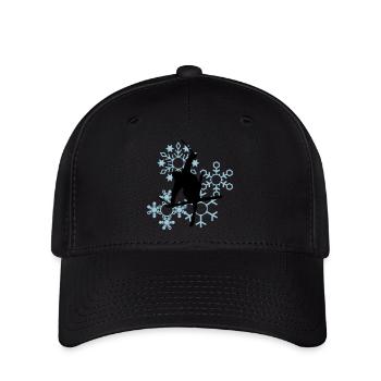 Skier mit Schneeflocken - Flexfit Cap - Schwarz - Vorne