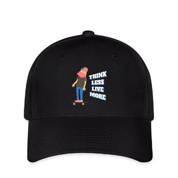 Pensez moins vivez plus - Casquette Flexfit - noir - Devant