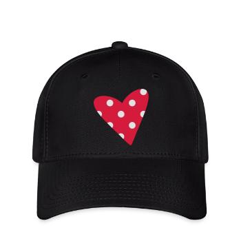 Ein kleines gepunktetes Herz - Flexfit Cap - Schwarz - Vorne
