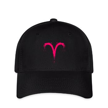 Sternzeichen Widder Aris Symbol Rosa Pink - Flexfit Cap - Schwarz - Vorne