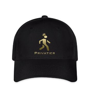 Privatier Design in Gold - Flexfit Cap - Schwarz - Vorne