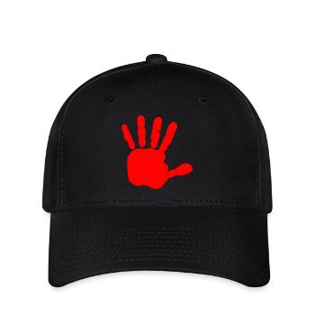 Main rouge - main de sang - BLOODY HAND - Casquette Flexfit - noir - Devant