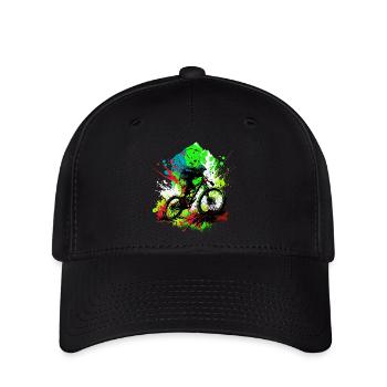 Mountainbike - Flexfit Cap - Schwarz - Vorne