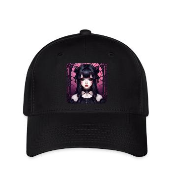 Geheimnisvolles Gothik Girl - Flexfit Cap - Schwarz - Vorne