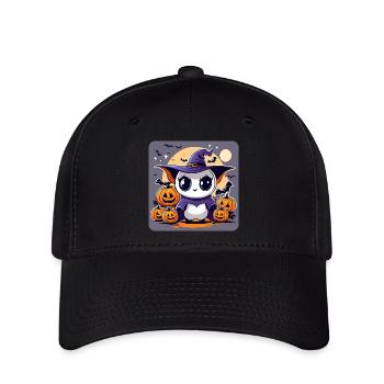 Mignon monstre d’Halloween avec des citrouilles - Casquette Flexfit - noir - Devant