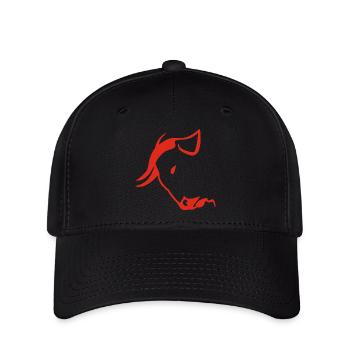 Tête de taureau rouge - Casquette Flexfit - noir - Devant