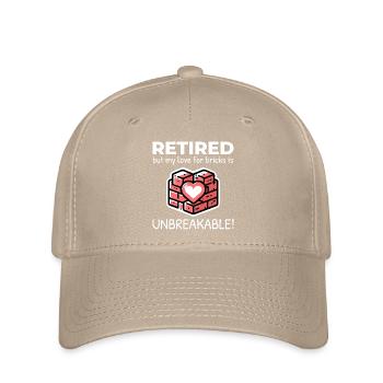 Unbreakable Brick Love: Maurer im Ruhestand - Flexfit Cap - Khaki - Vorne