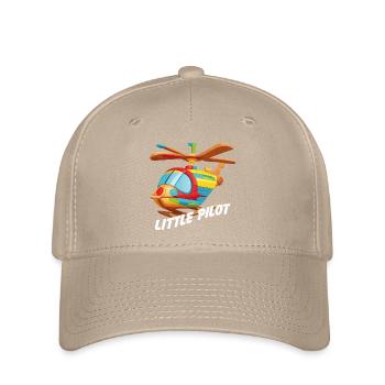 Kleiner Holzhubschrauber für Kinder kleiner Pilot - Flexfit Cap - Khaki - Vorne
