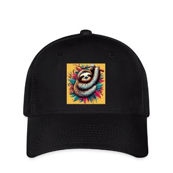 Faultier - Flexfit Cap - Schwarz - Vorne