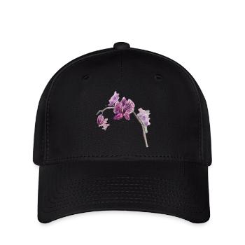 Orchidée - Plante - Fleur - Casquette Flexfit - noir - Devant