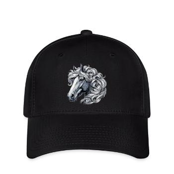 Pferd - Flexfit Cap - Schwarz - Vorne