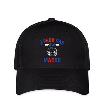 J peux pas j ai Macdo b b r - Casquette Flexfit - noir - Devant