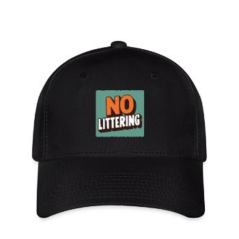 Stop Littering No Littering Protection - Flexfit Cap - Schwarz - Vorne